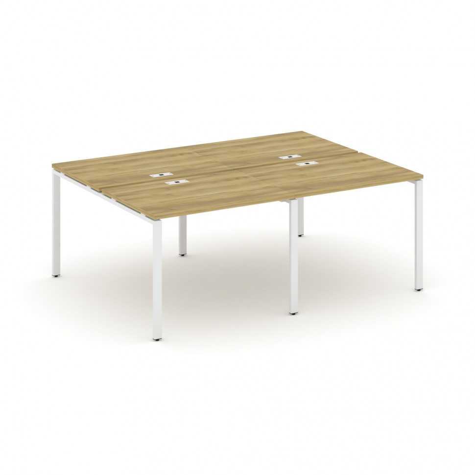 Concept Рабочая станция на 4 места CN.DRS-005 Дуб Винченцо/Металл Белый 1960*1480*750