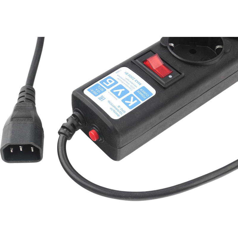 Сетевой фильтр Power Cube 3м д/подкл к UPS/С14, 5р черный 10А/2,2кВт