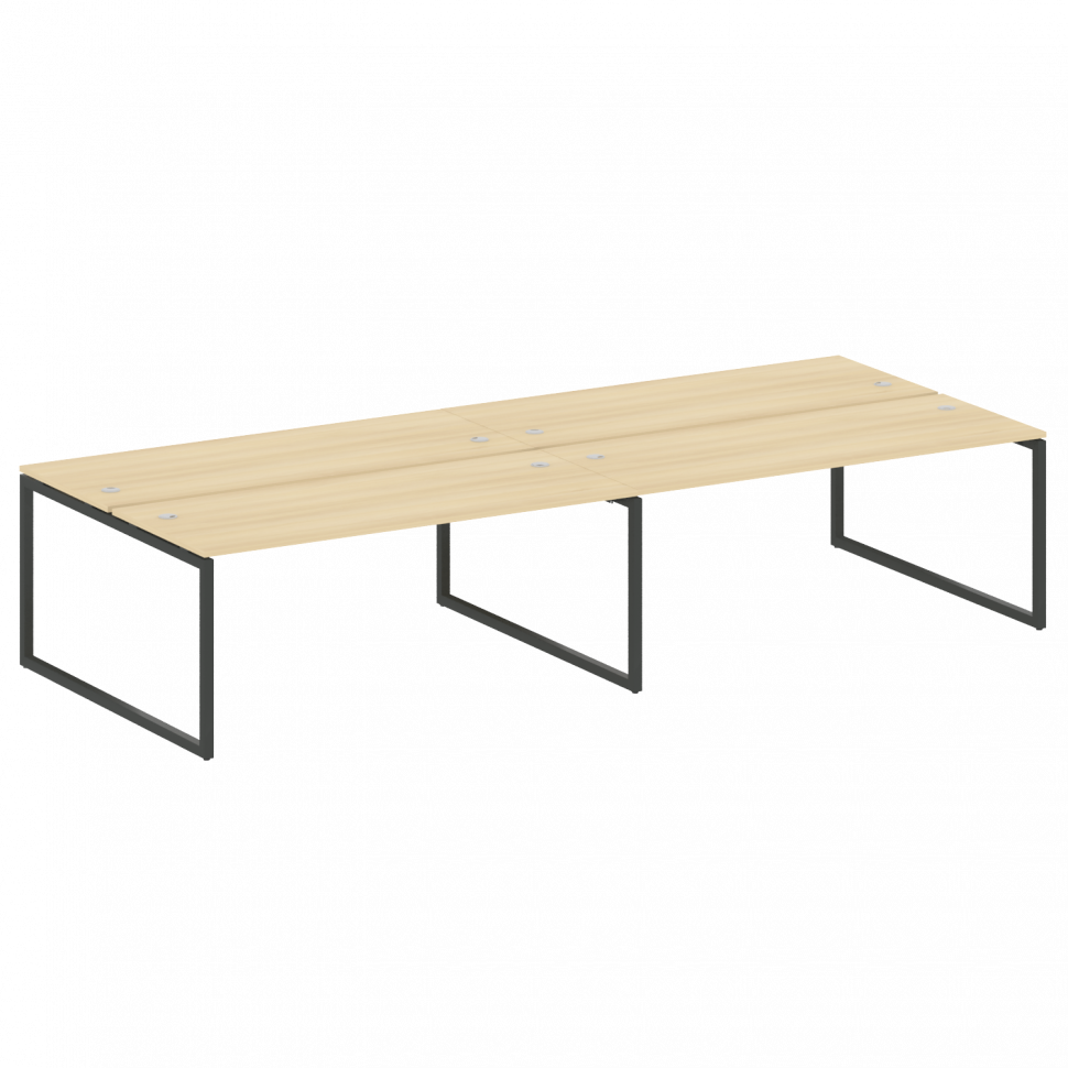 Metal System Quattro Рабочая станция на 4 места на О-образном м/к 40БО.СМ-4.5 Акация Лорка/Металл Ан