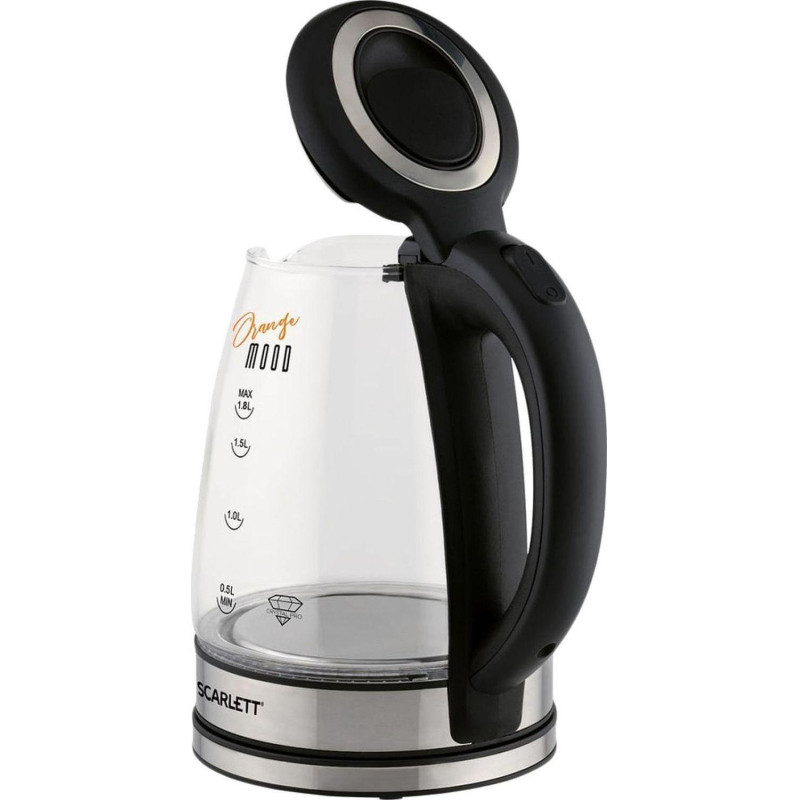 Чайник SCARLETT SC-EK27G36,электрический, стекло, 1800Вт, 1.8л, черный