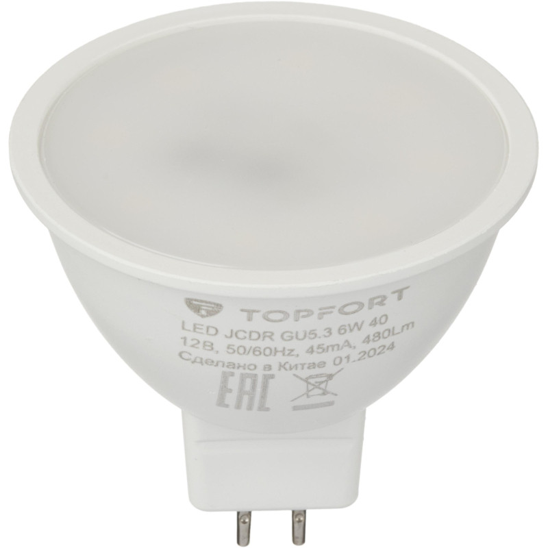 Лампа светодиодная Topfort GU5.3 12V 6W 4000K