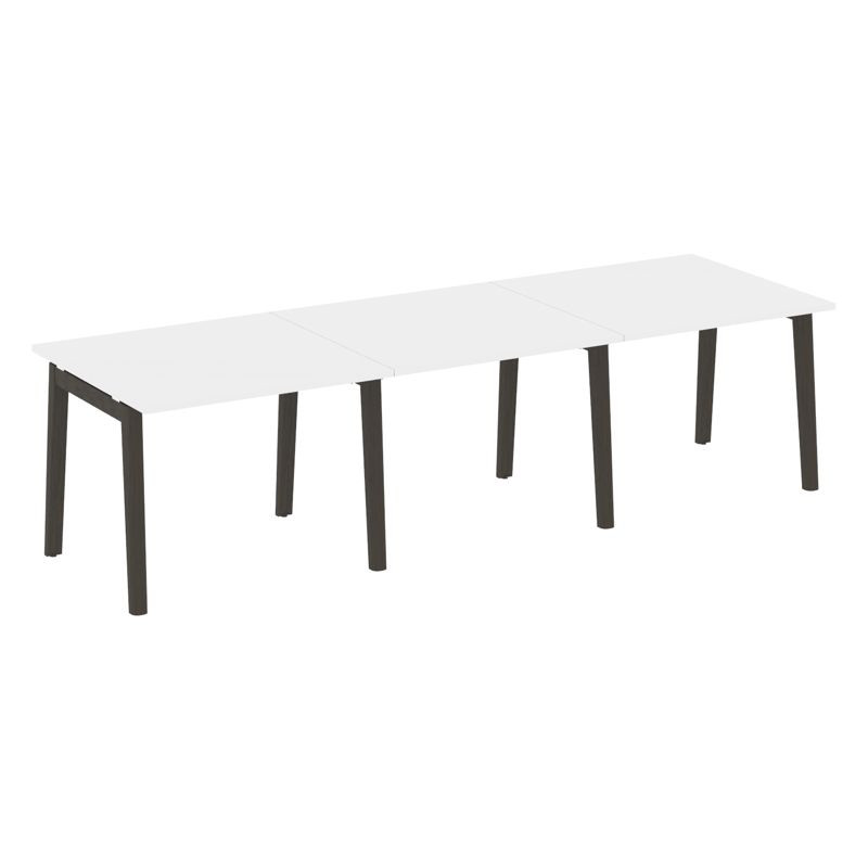 Onix Wood Стол переговорный (3 столешницы) OW.PRG-3.1 Белый Бриллиант/Дуб Темный/Металл Антрацит 294