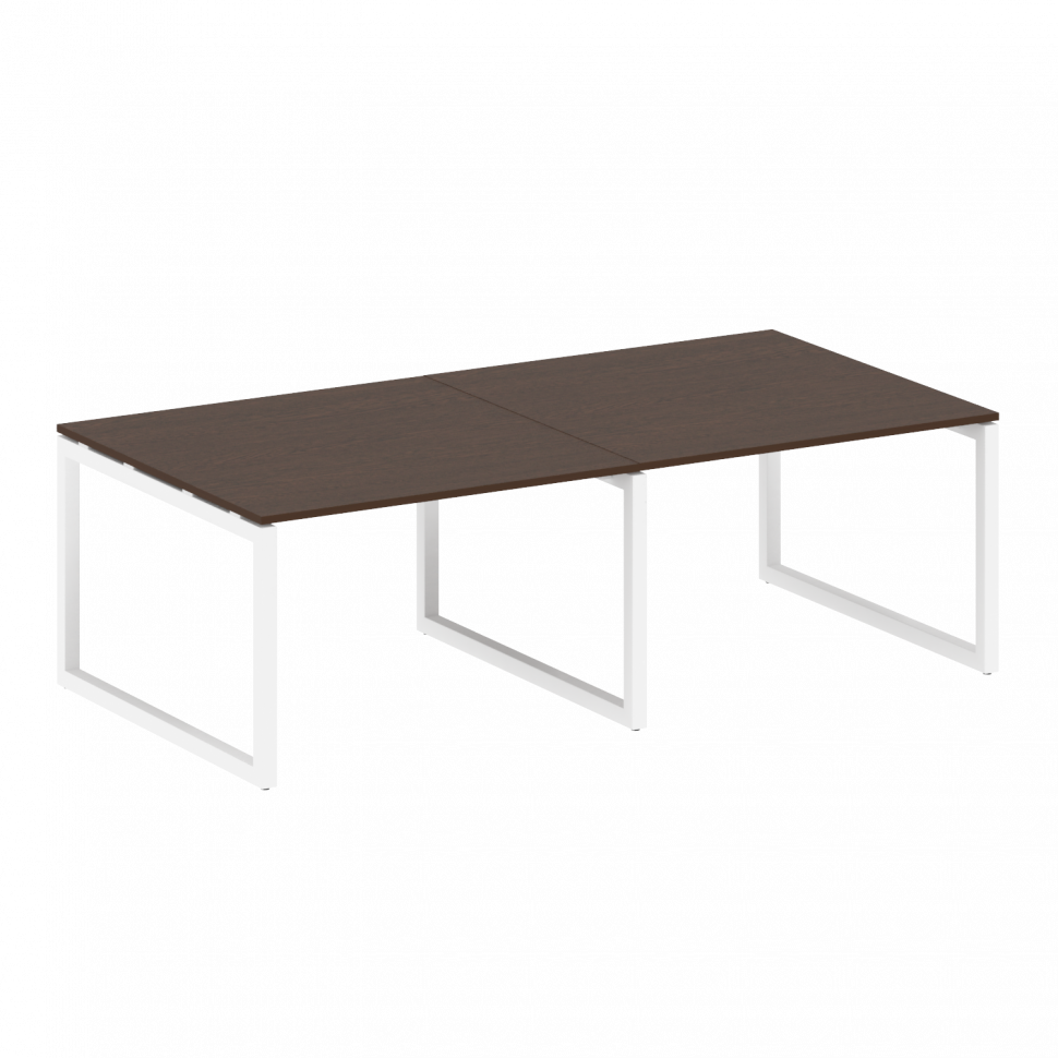 Metal System Quattro Переговорный стол (2 столешницы) на О-образном м/к 50БО.ПРГ-2.2 Венге Цаво/Мета