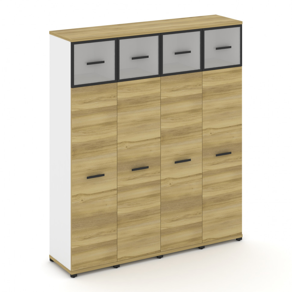 Concept Шкаф 4 узкие секции, 5 ниш CN.STU-547 RMB B Дуб Винченцо/Белый Бриллиант/Металл Черный/Сатин Concept Шкаф 4 узкие секции, 5 ниш CN.STU-547 RMB B Дуб Винченцо/Белый Бриллиант/Металл Черный/Сатин