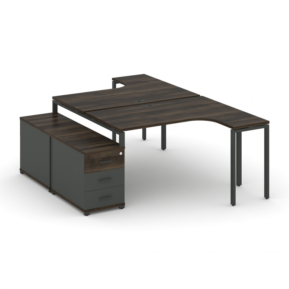 Concept Рабочая станция с двойной опорной тумбой CN.DSA-302 A Дуб Мали/Антрацит/Металл Антрацит 1580