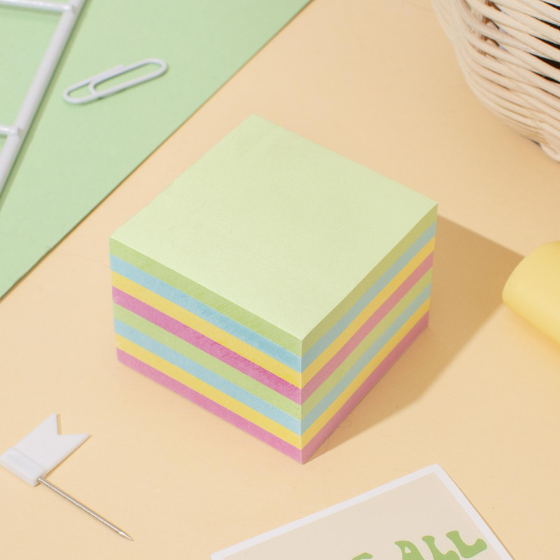 Бумага для заметок с клеевым краем Economy  51x51 мм, 400 л, 8 цветов в асс