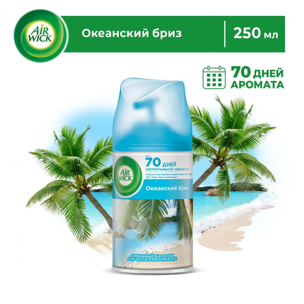 Освежитель воздуха автоматический наб Air Wick+смен бал Океанский бриз