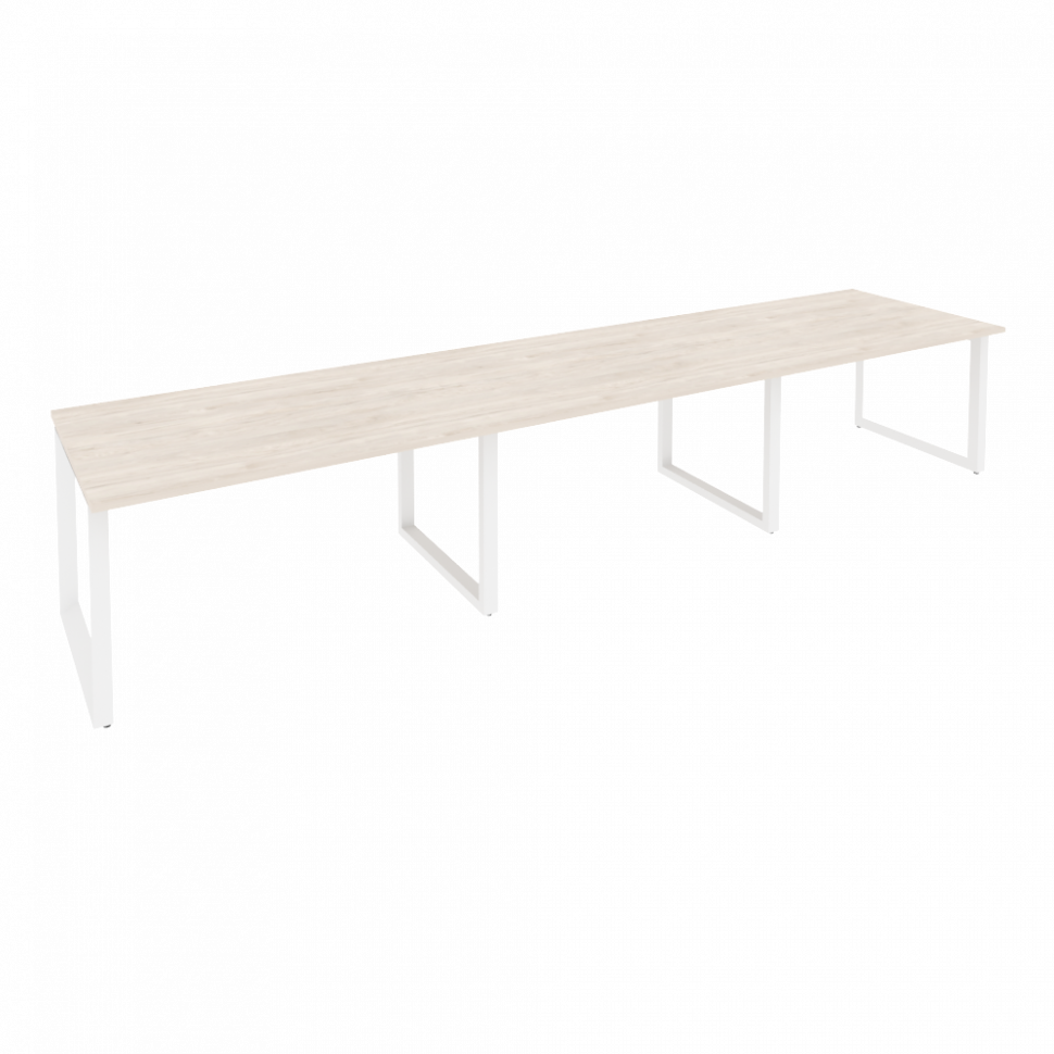 Onix Стол переговорный O.MO-PRG-3.3 Денвер Светлый/Металл Белый 4140*980*750 Onix Стол переговорный O.MO-PRG-3.3 Денвер Светлый/Металл Белый 4140*980*750