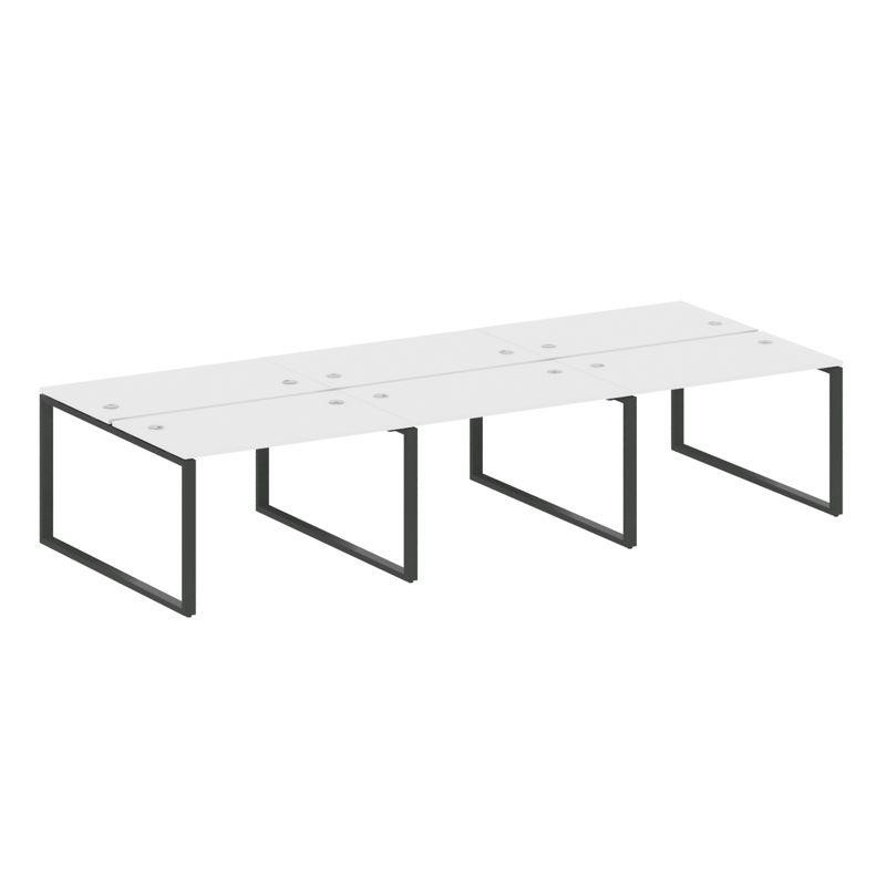 Metal System Рабочая станция на 6 мест на О-образном м/к БО.СМ-6.2 Белый/Металл Антрацит 3600*1475*7 Metal System Рабочая станция на 6 мест на О-образном м/к БО.СМ-6.2 Белый/Металл Антрацит 3600*1475*7