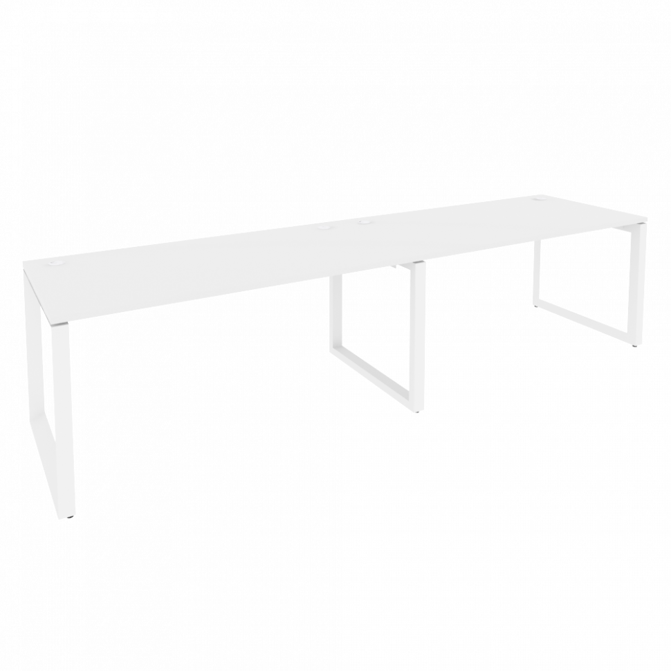 Onix Рабочая станция на О-образном м/к O.MO-RS-2.4.8 Белый Бриллиант/Металл Белый 3160*800*750