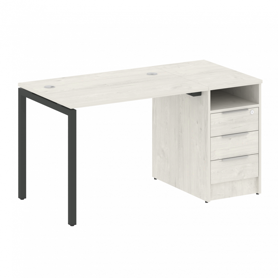 Metal System Quattro Рабочая станция с тумбой на П-образном м/к 40БП.РС-СТП-1.1 Дуб Наварра/Металл А Metal System Quattro Рабочая станция с тумбой на П-образном м/к 40БП.РС-СТП-1.1 Дуб Наварра/Металл А