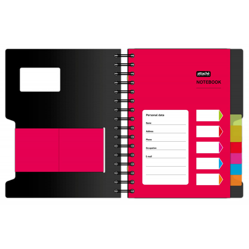 Бизнес-тетрадь А5,200л,кл,греб. Attache Selection Office book черн металлик