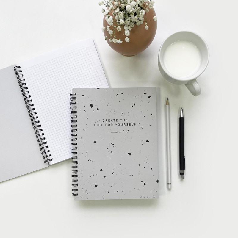 Тетрадь общая А5 96л.клетка,спир,Be Smart,Terrazzo,N3678