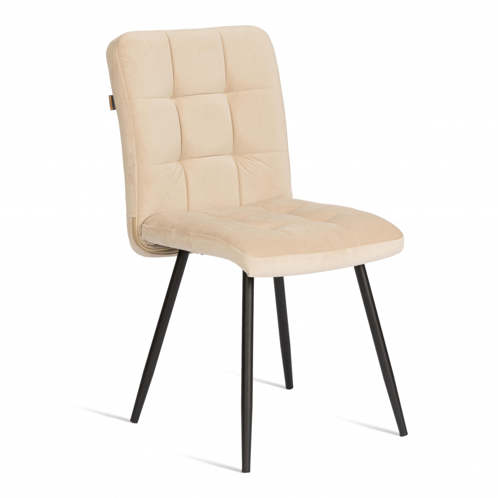 Стул обеденный Medeo велюр, 47х56х89, молочный/черный, (Porsche 2)