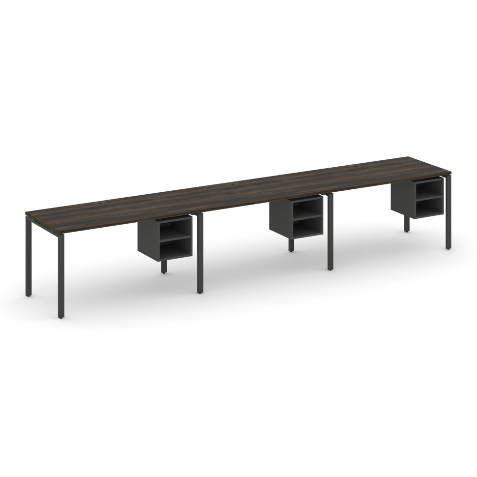 Concept Рабочая станция односторонняя с подвес. тумбами 3 места CN.ORS-126 Дуб Мали/Антрацит/Металл