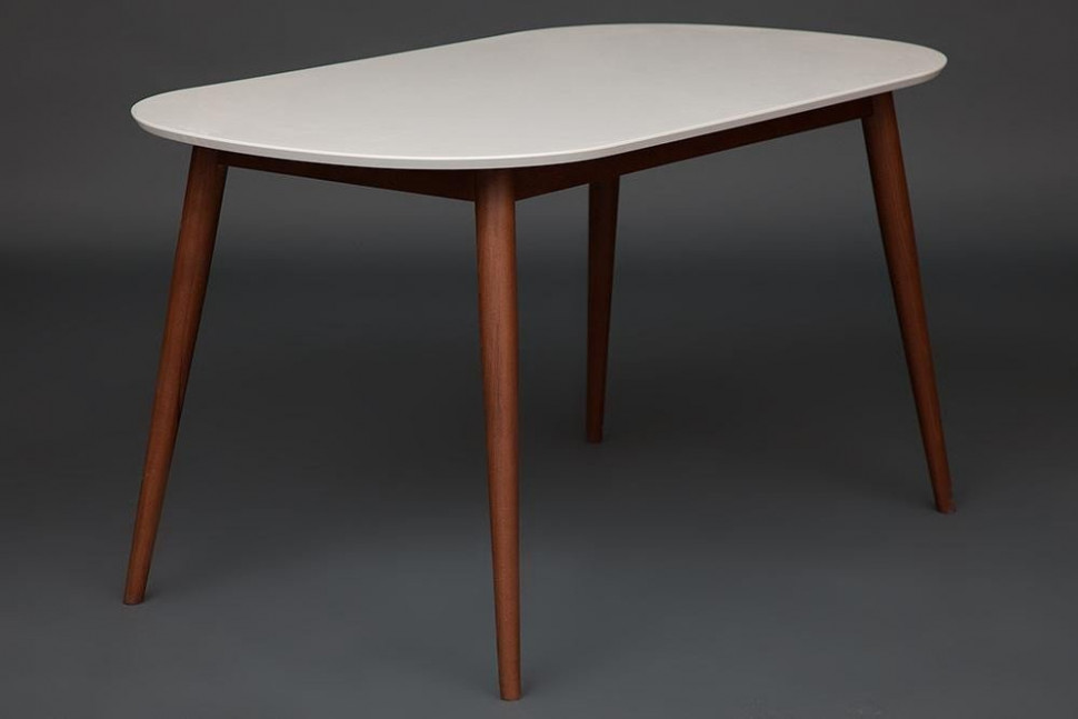 Стол обеденный Max/Макс МДФ/бук, 140х80х75см, белый/коричневый