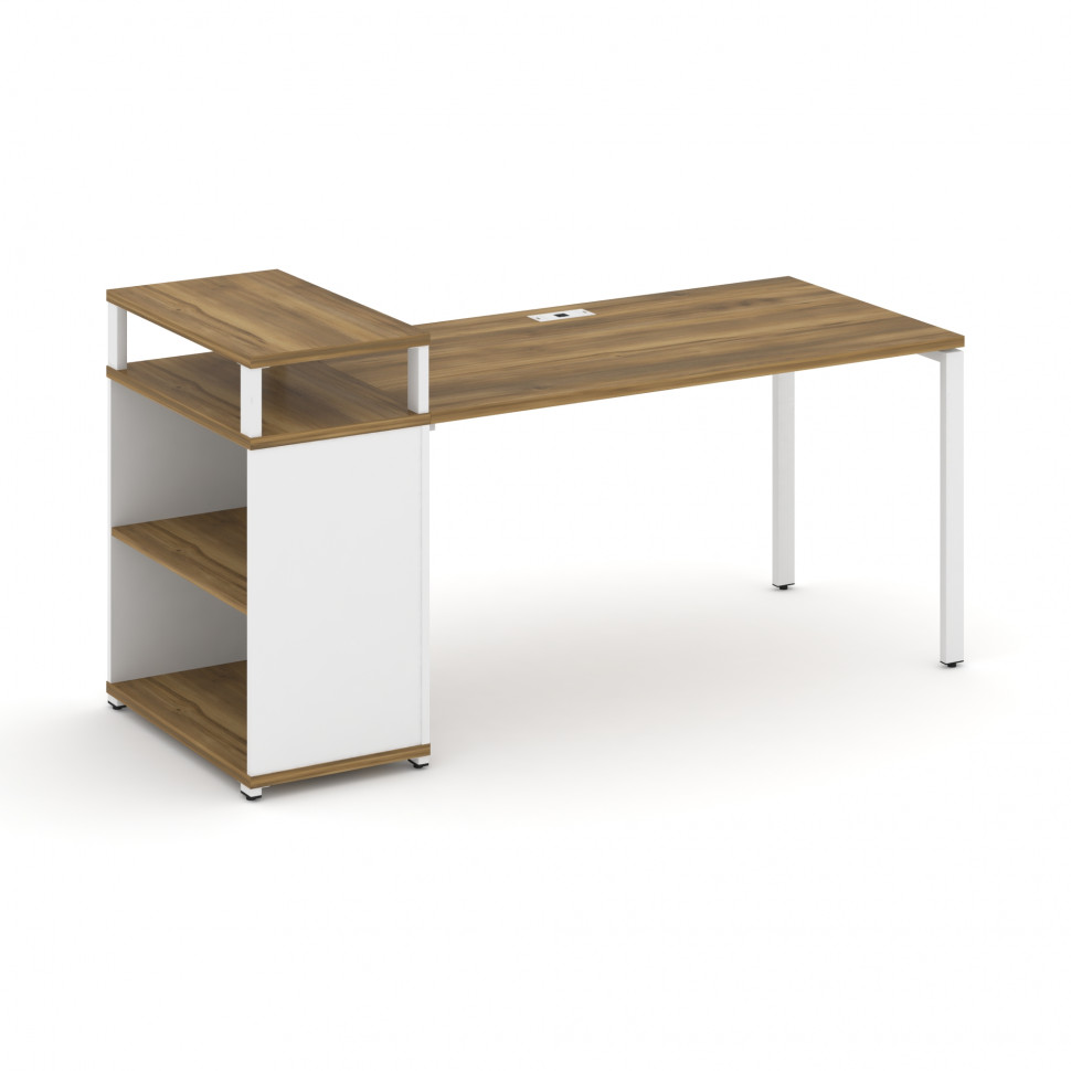 Concept Стол рабочий с опорным стеллажом с верх. горизонтом  CN.SP-207 Сандал Янтарный/Белый Бриллиа
