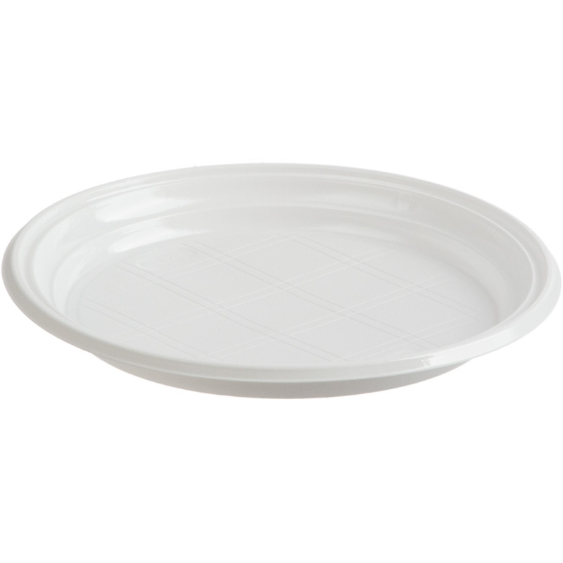 Тарелка одноразовая d-205мм, белая, бюджет, КОМУС ПС 100шт/уп