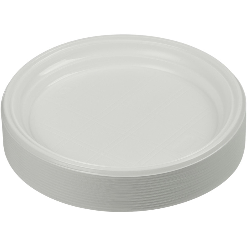 Тарелка одноразовая d-205мм, белая, бюджет, КОМУС ПС 100шт/уп