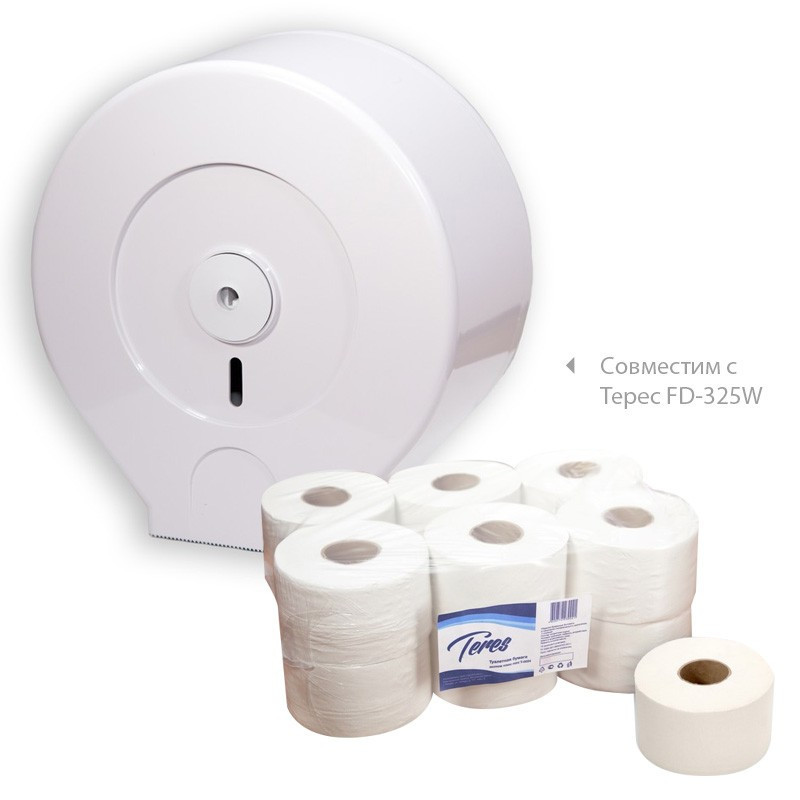 Бумага туалетная д/дисп Терес Эконом мини 1сл бел 200м 12рул/уп T-0024