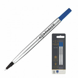 Стержень для ручки-роллера PARKER "Quink RB", КОМПЛЕКТ 2 шт., металлический, 116 мм, узел 0,7 мм, синий, 1950327