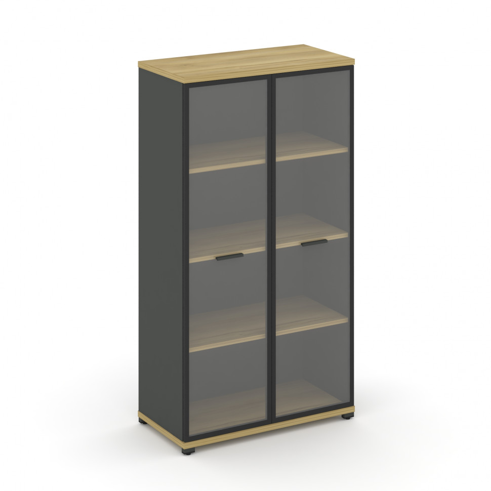 Concept Шкаф 1 широкая секция, 4 ниши CN.STS-416 RPB A Дуб Винченцо/Антрацит/Металл Антрацит/Прозрач