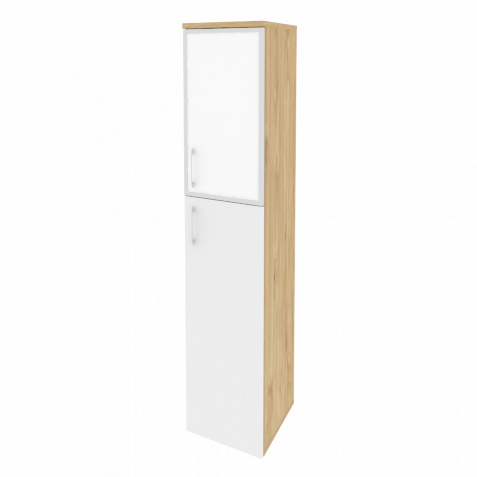 Onix Шкаф высокий узкий правый O.SU-1.7 R (R) white Тиквуд Светлый/Белый Бриллиант/Стекло White 400*