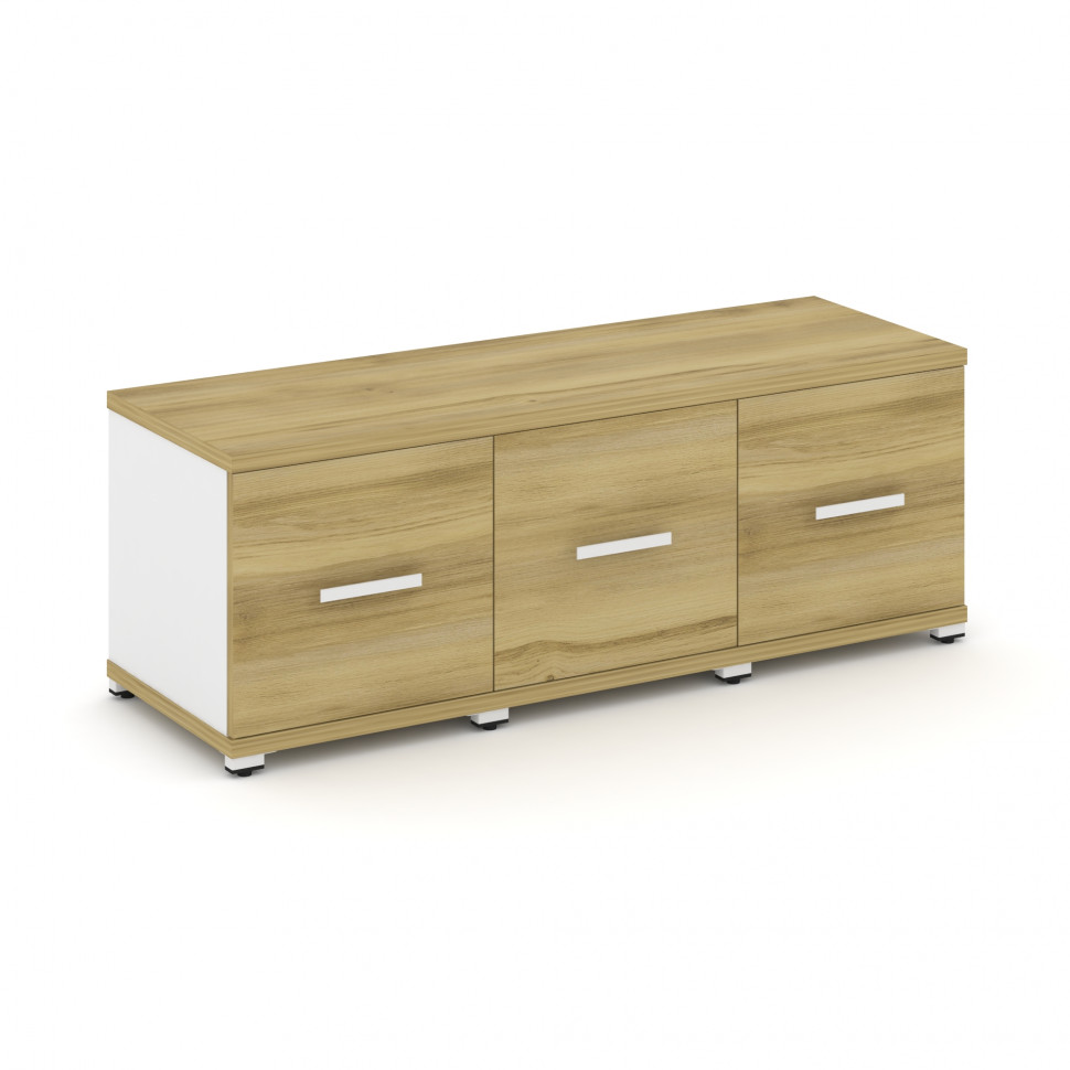 Concept Шкаф 3 узкие секции, 1 ниша CN.STU-133 W Дуб Винченцо/Белый Бриллиант/Металл Белый 1252*420*