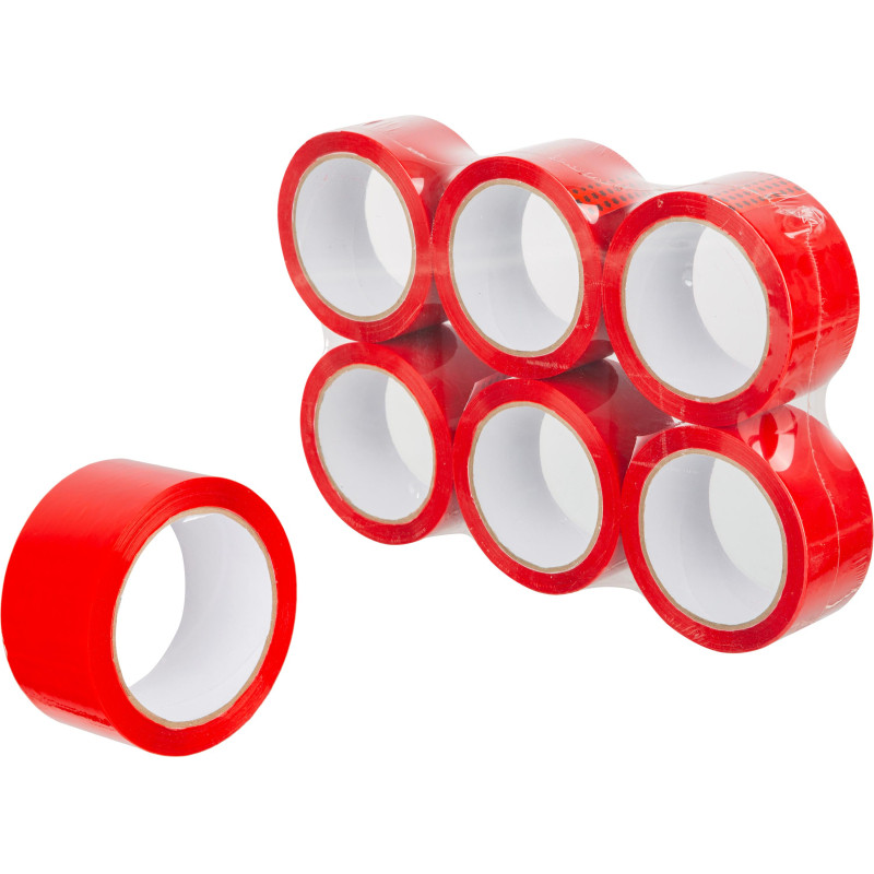 Клейкая лента упаковочная 48мм х 66м 43мкр красная 6 шт/уп СПб