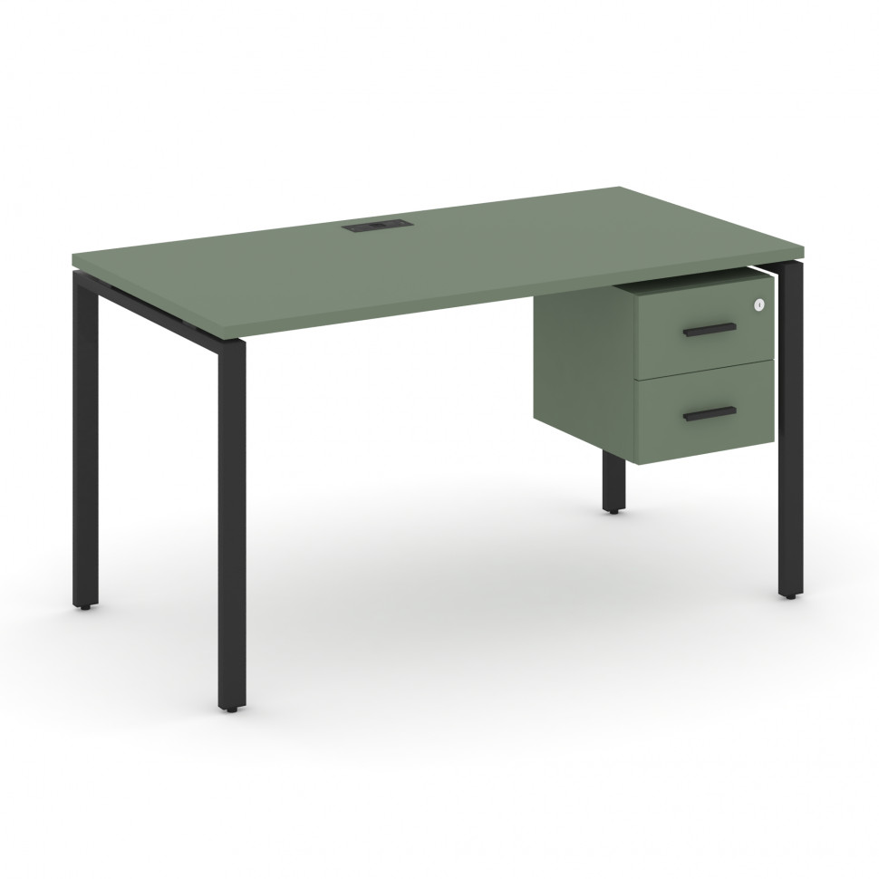 Concept Стол рабочий с подвесной тумбой с 2 ящ. CN.SP-113 B Кобо/Металл Черный 980*720*750