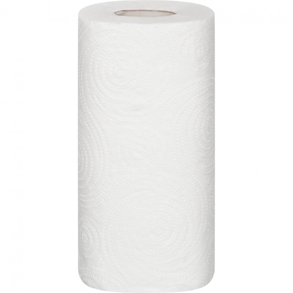 Полотенца бумажные Luscan 2сл с тиснением белые целлюл 16,5-17м 4рул/уп_Спб