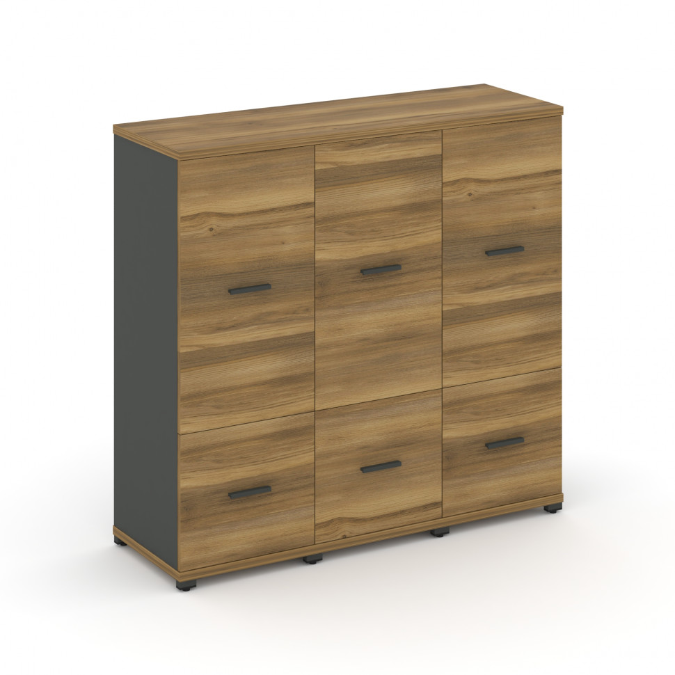 Concept Шкаф 3 узкие секции, 3 ниши CN.STU-332 A Сандал Янтарный/Антрацит/Металл Антрацит 1252*420*1