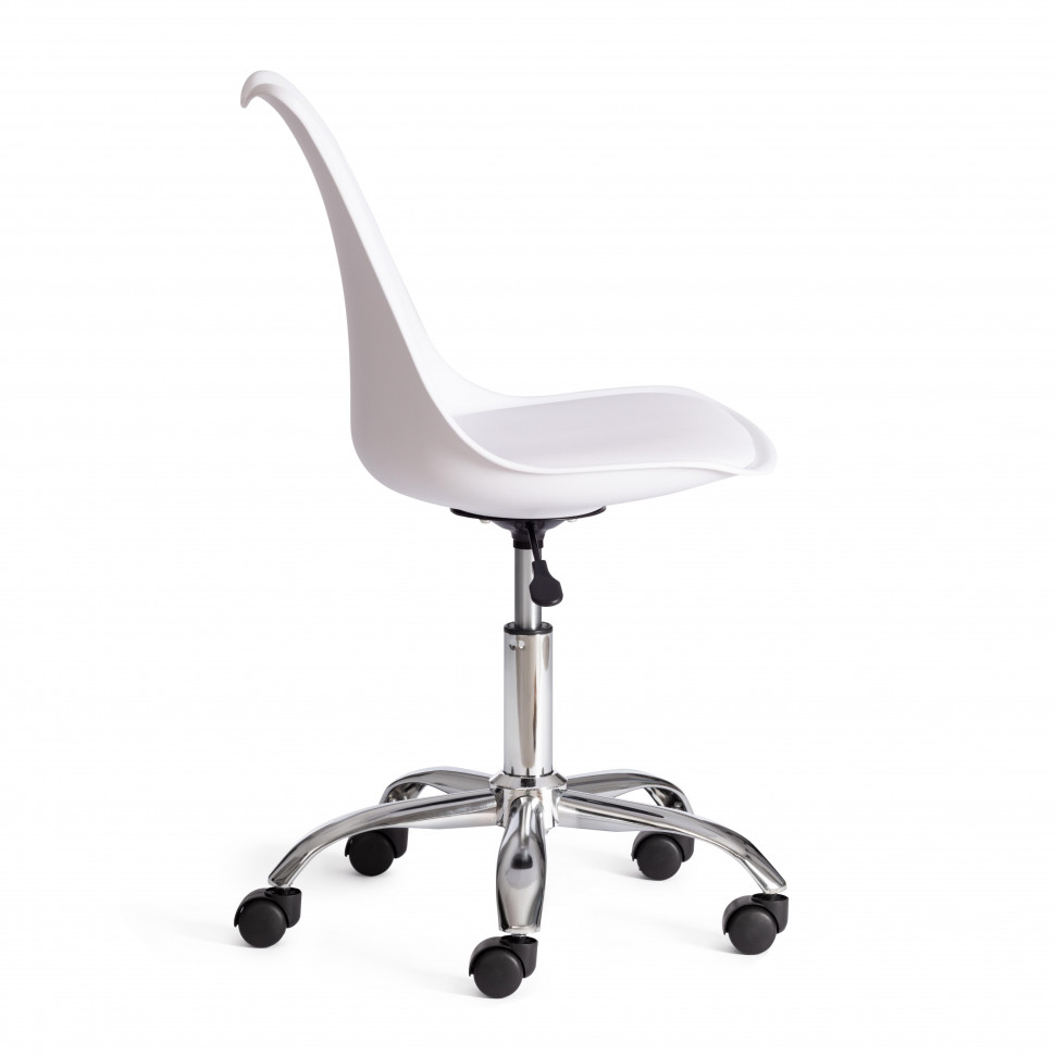 Офисное кресло TULIP (mod.106-1) металл/пластик/PU, 58 x 47 x 97см, White (белый) / Chrome (хром)
