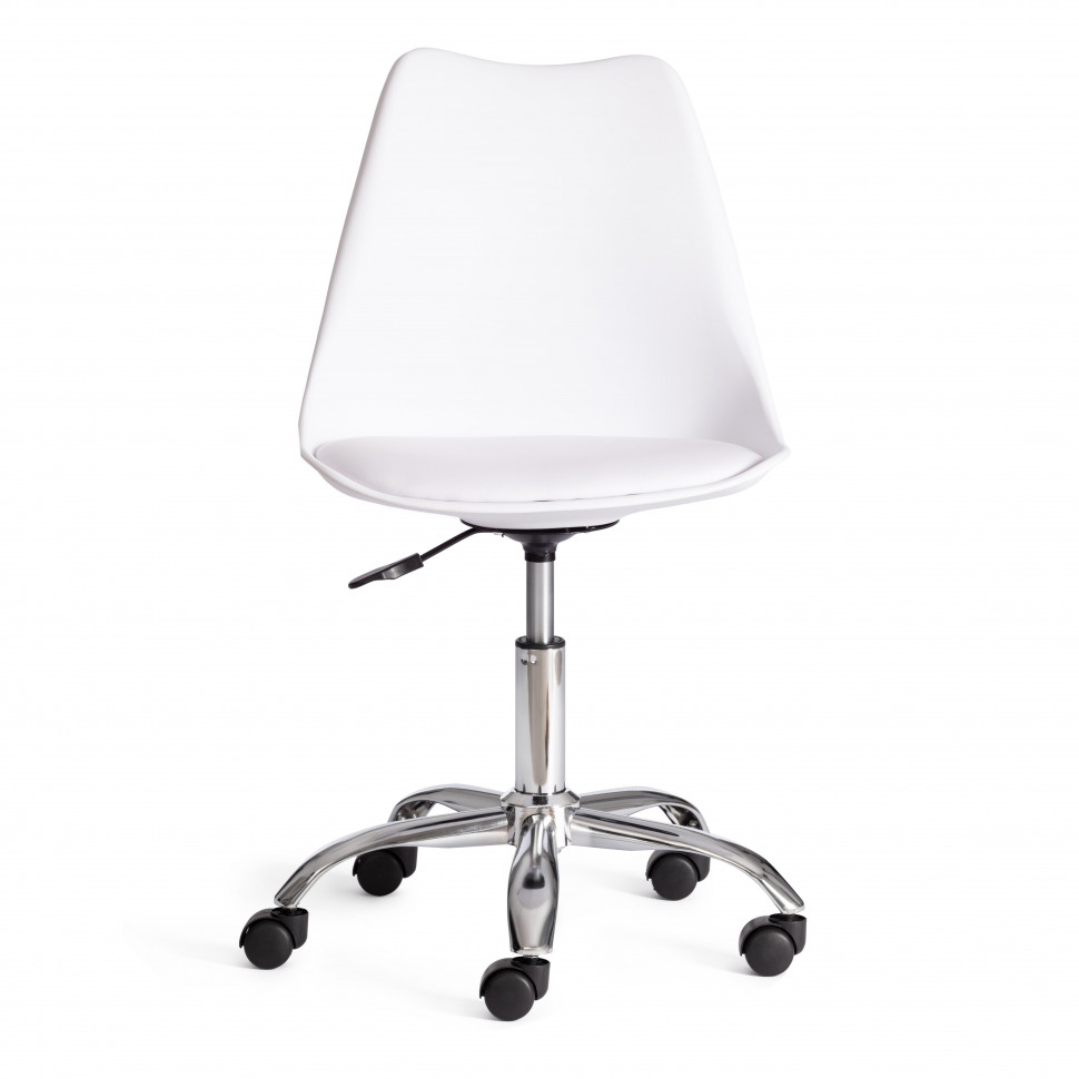 Офисное кресло TULIP (mod.106-1) металл/пластик/PU, 58 x 47 x 97см, White (белый) / Chrome (хром)