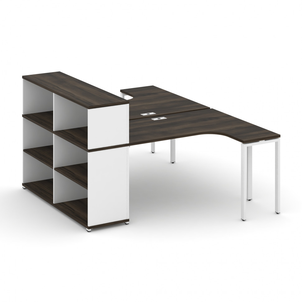 Concept Рабочая станция с опорным стеллажом с надставкой низ. CN.DSA-205 Дуб Мали/Белый Бриллиант/Ме