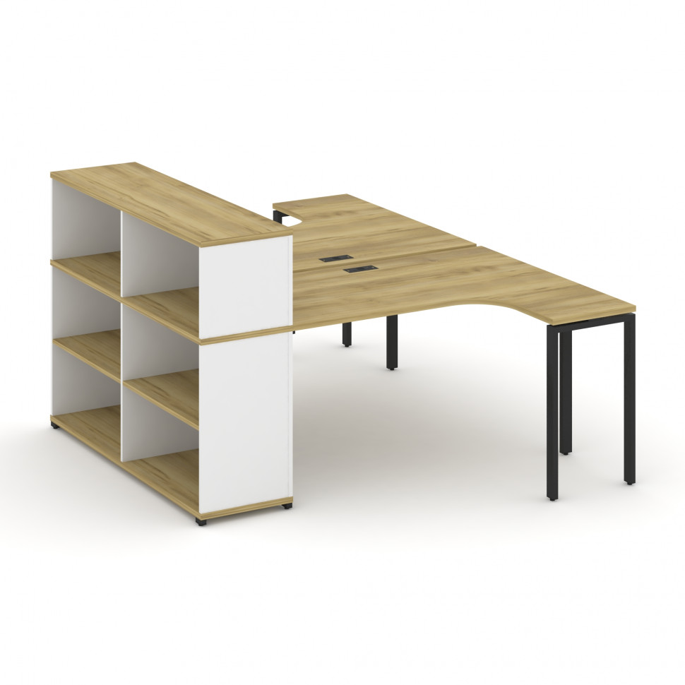 Concept Рабочая станция с опорным стеллажом с надставкой низ. CN.DSA-205 Дуб Винченцо/Белый Бриллиан