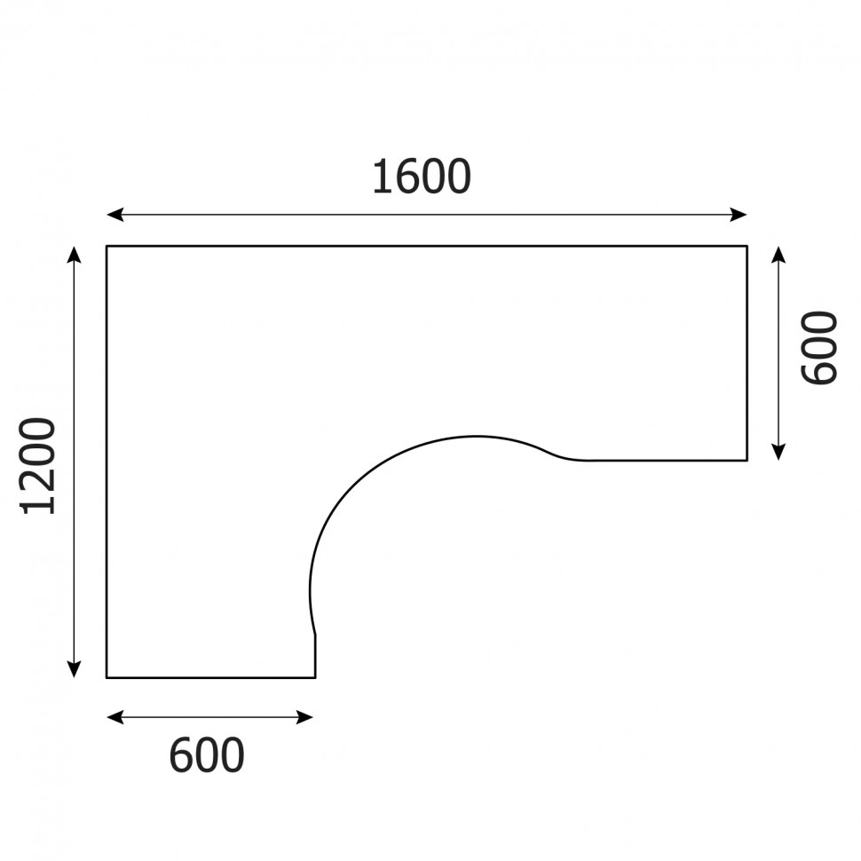Стол KYN_0MX RIVA левый А.СА-4 Л клен чист. Ш1600