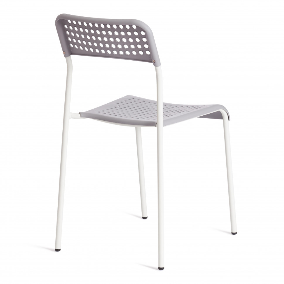 Стул ADDE (mod. C-049) металл/пластик, 39 х 49 х 78 см, Grey (серый) /White (белый)