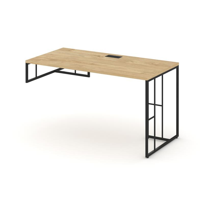 Rift Стол письменный для опорной тумбы левый RF.SPOT-003 (L) Тиквуд Светлый/Металл Черный 1380*600*7