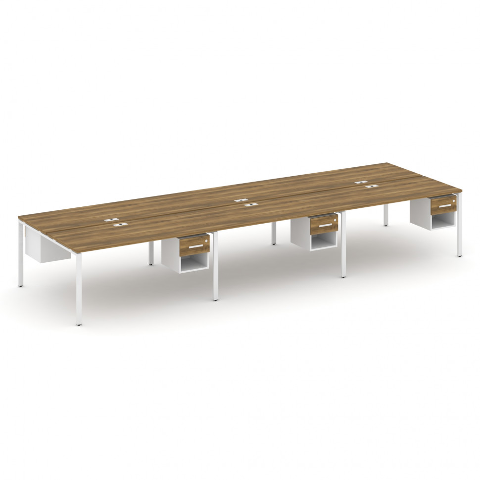 Concept Рабочая станция двухсторонняя с подвес. тумбами на 6 мест CN.DRS-160 W Сандал Янтарный/Белый Concept Рабочая станция двухсторонняя с подвес. тумбами на 6 мест CN.DRS-160 W Сандал Янтарный/Белый