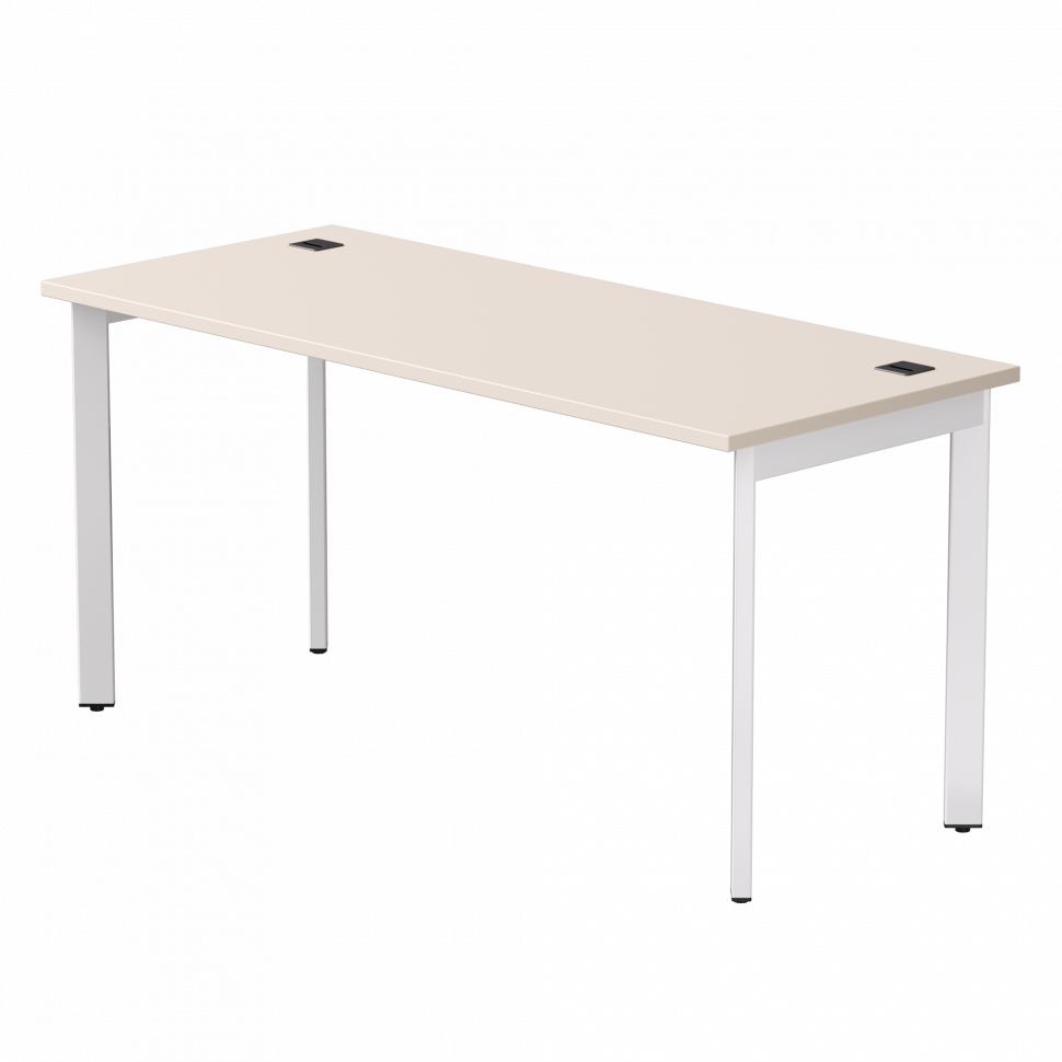 Стол прямой Everprof EVO (ЭВО) на металлокаркасе 1580х670х755 мм опоры 45гр Кашемир/Белый