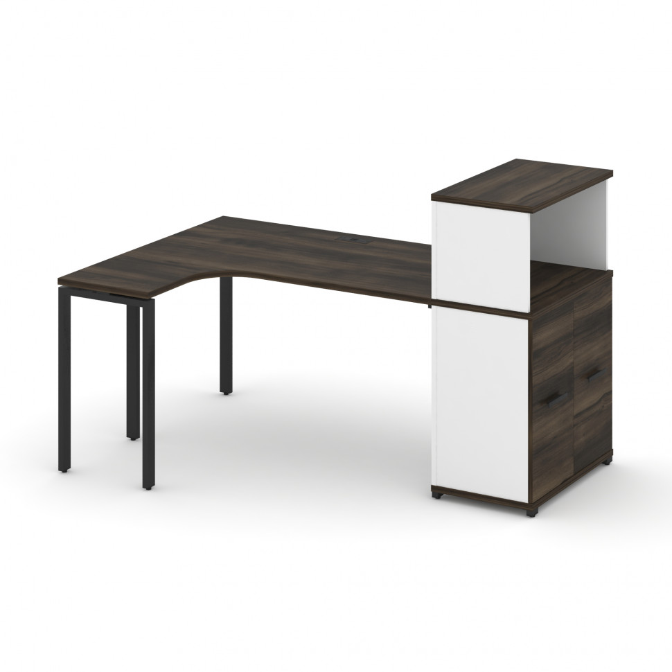 Concept Стол эргономичный с опорным распаш. шкафом с надставкой низ. CN.SA-213(L) B Дуб Мали/Белый Concept Стол эргономичный с опорным распаш. шкафом с надставкой низ. CN.SA-213(L) B Дуб Мали/Белый