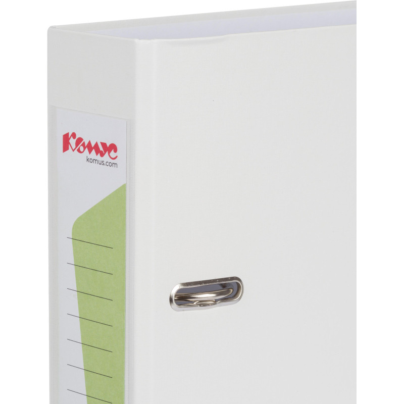 Папка-регистратор Комус Экономи 75мм белый жасмин,ПБП1,карм.кор.,мет.уг