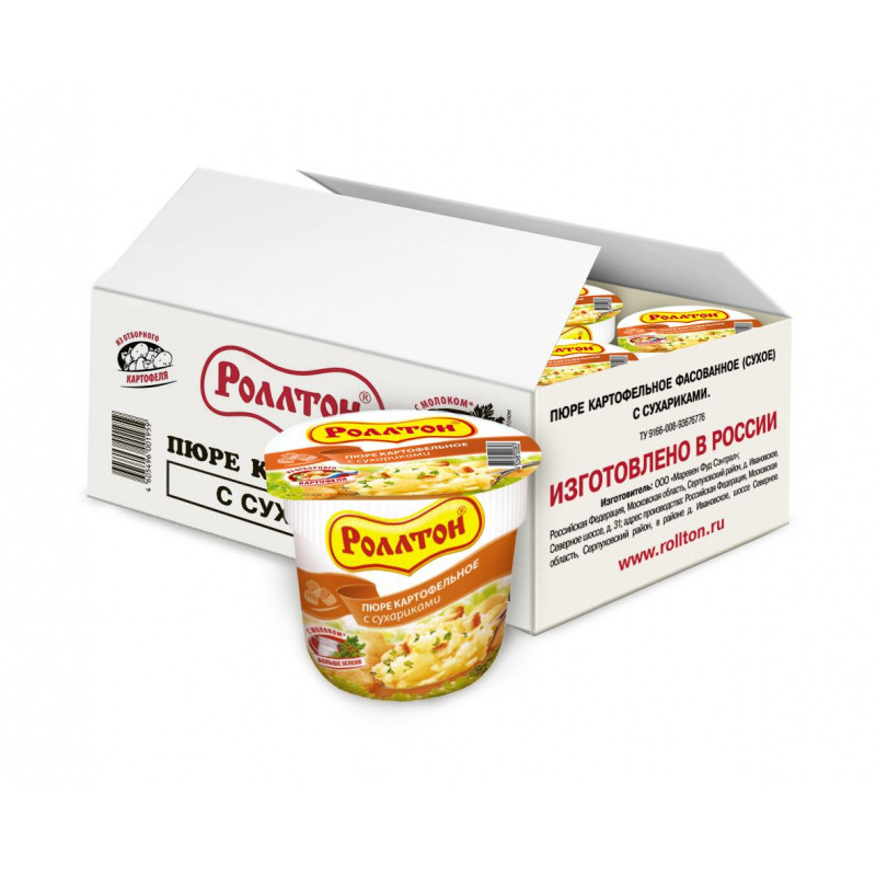 Картофельное пюре Роллтон с сухариками 24штx40г