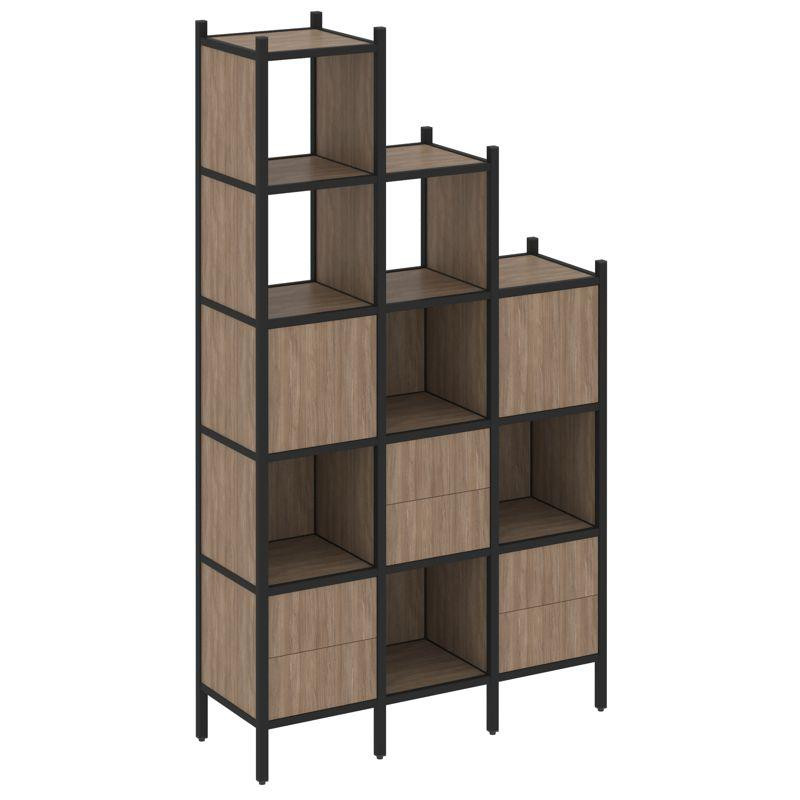 Loft Прямой стеллаж VR.L-22 Дуб Аризона/Металл Черный 1278*446*2280 Loft Прямой стеллаж VR.L-22 Дуб Аризона/Металл Черный 1278*446*2280