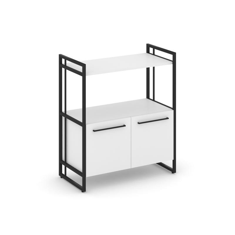 Rift Шкаф 2 ниши широкий RF.SS-22 Белый Бриллиант/Металл Черный/Черный Ручки 798*396*924