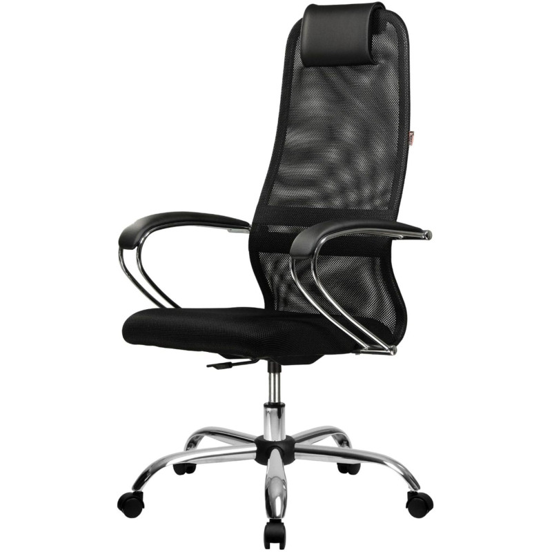 Кресло 0MX_МТ_EChair 675 TTW сетка/ткань черный, хром