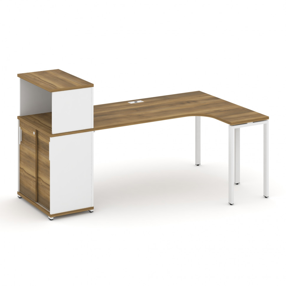 Concept Стол эргономичный с опорным шкафом-купе с надставкой низ. CN.SA-220(R) W Сандал Янтарный/Бе Concept Стол эргономичный с опорным шкафом-купе с надставкой низ. CN.SA-220(R) W Сандал Янтарный/Бе