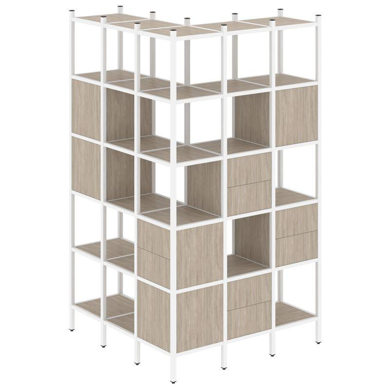 Loft Угловой внешний стеллаж наборный VR.L-53 Дуб Аттик/Металл Белый 1278*1278*2280 Loft Угловой внешний стеллаж наборный VR.L-53 Дуб Аттик/Металл Белый 1278*1278*2280