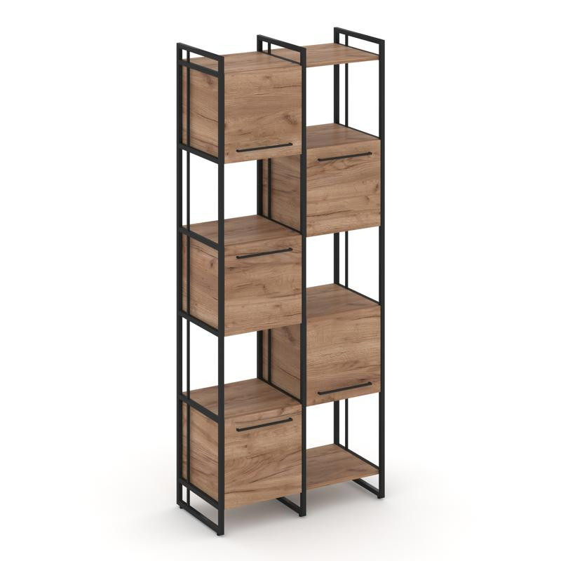 Rift Шкаф комбинированый RF.NS-003 Дуб Табак/Металл Черный/Черный Ручки 820*396*2010